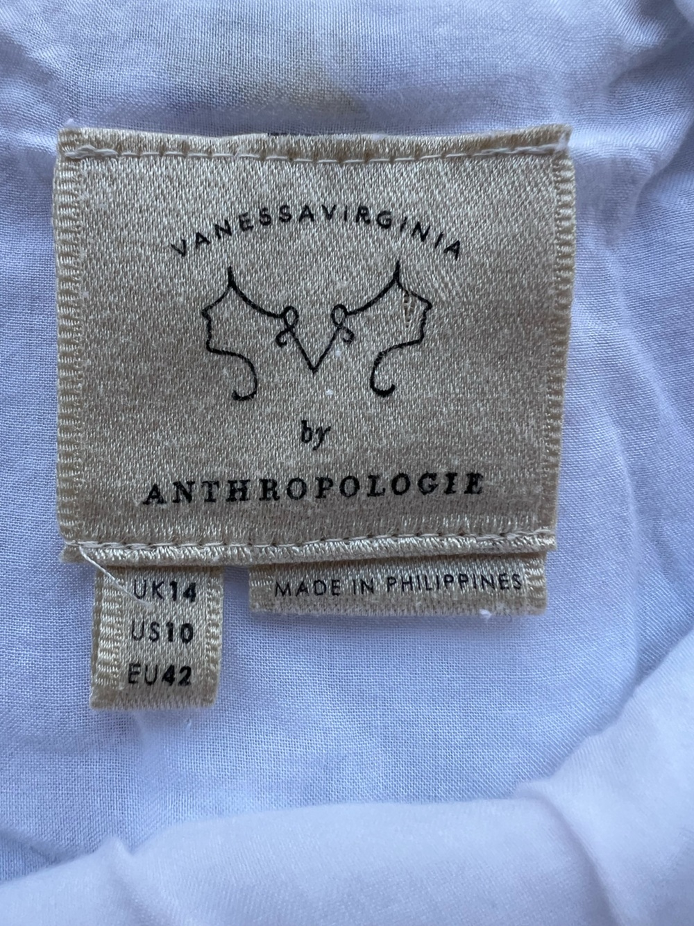 Anthropologie Vanessa Virginia Embroidered Floral Tank Top Size 10 White - Picture 7 of 10